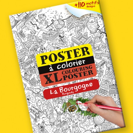 Poster à colorier La Bourgogne pour enfants