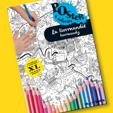 Poster à colorier La Normandie pour enfants